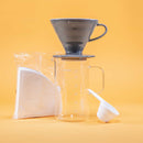 hario v60 02 grey dripper and beaker set