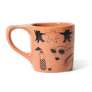 orange diner cat art mug