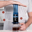 aeropress clear blue espresso brewer