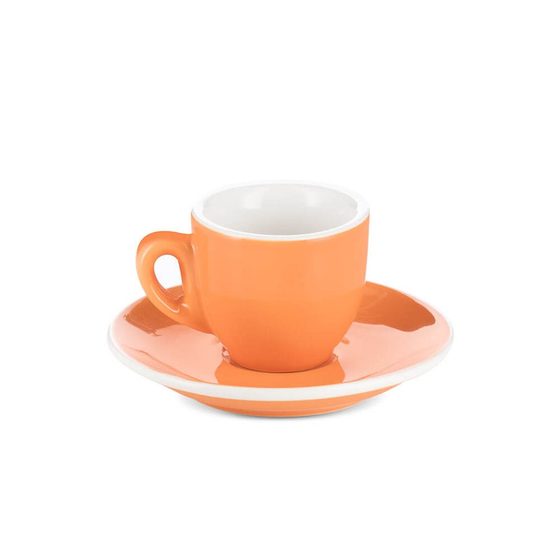 orange espresso cup and saucer set