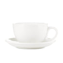 white 12 ounce latte cup and saucer set