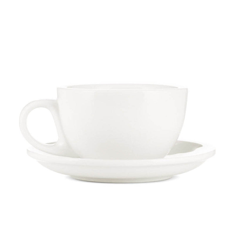 Espresso Parts Porcelain Latte Cup & Saucer - White (12oz/355ml)