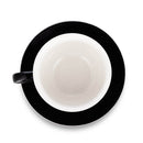 black 8 ounce latte cup and saucer set
