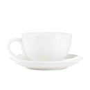 white 8 ounce latte cup and saucer set