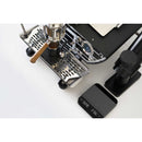 acaia umbra lunar scale black in use on an espresso machine