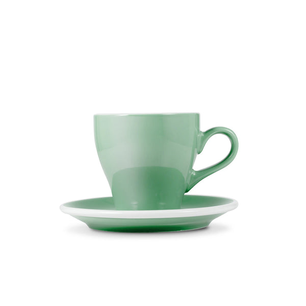 tulip shaped cappuccino cup and saucer mint