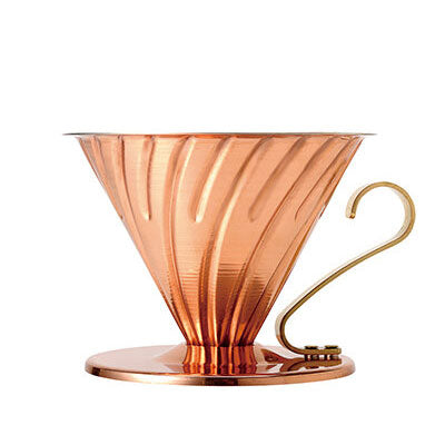 "Discover the artistry of Hario V60 copper design Dripper at Espresso Parts. Elevate your coffee experience with beautifully crafted equipment. Make your coffee ritual a serene."