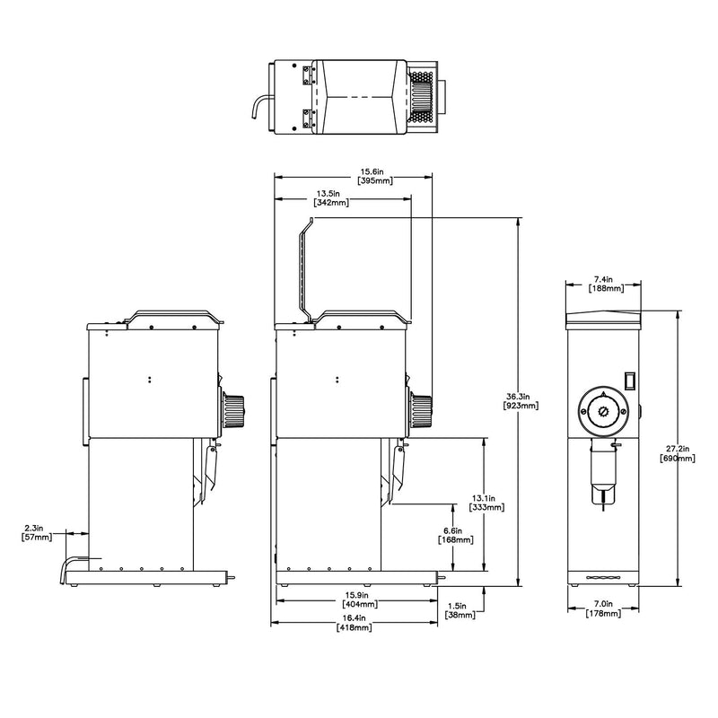 bunn g3 heavy duty coffee grinder diagram