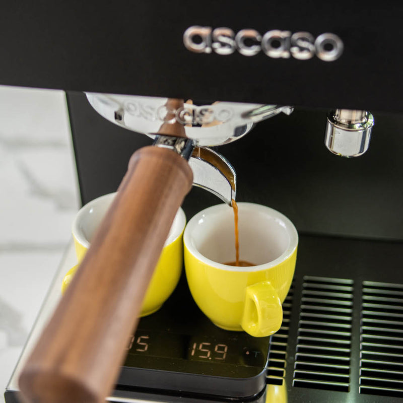 ascaso steel duo black espresso machine shots