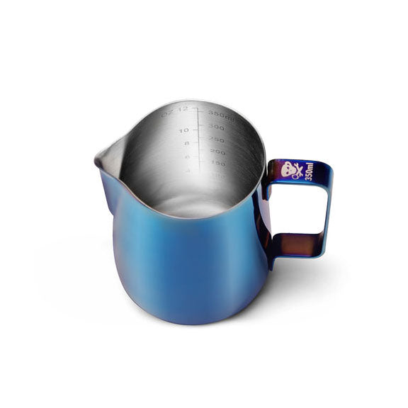 12oz stainless steel frothing pitcher blue