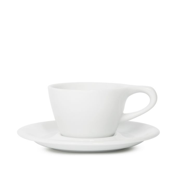notNeutral Lino Single Cappuccino Cup & Saucer - White (5oz/148ml)