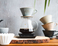 Kalita MINO coffee dripper on top of server