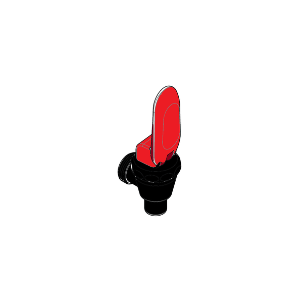Bunn ICB Plastic Faucet with Red Handle (Special Order Item)