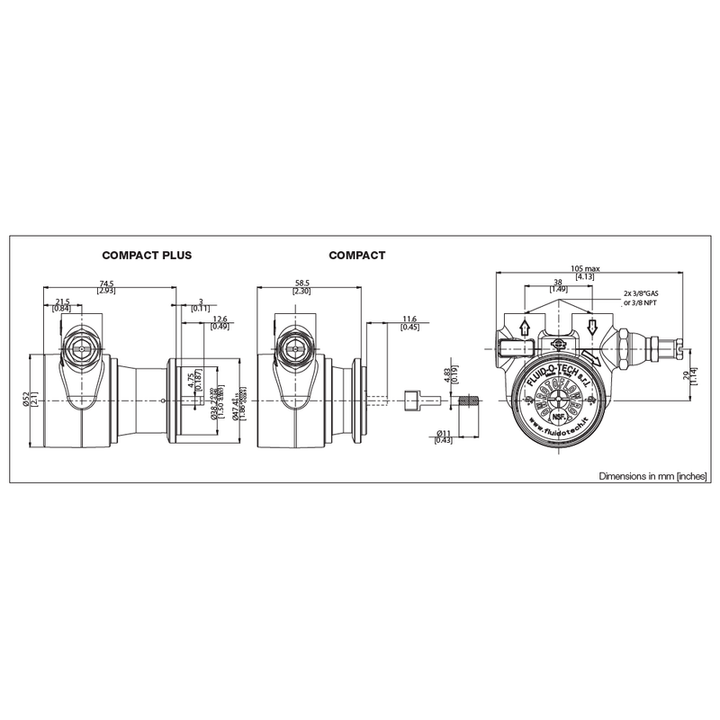 thumbnail image 2 of Fluid-o-Tech 1106PAALM1E Vibratory Water Pump For Espresso Machines - 70W 2 of 5
