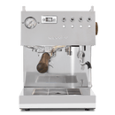 Espresso machine with wooden handle on a white background