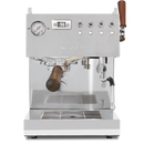 Espresso machine with wooden handles on a white background