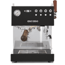 Espresso machine with wooden handles on a white background