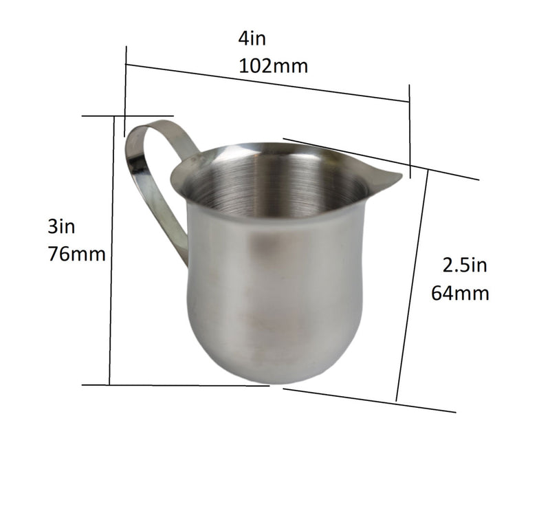 5 ounce bell pitcher dims