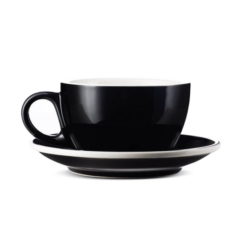 black cappuccino cup and saucer set