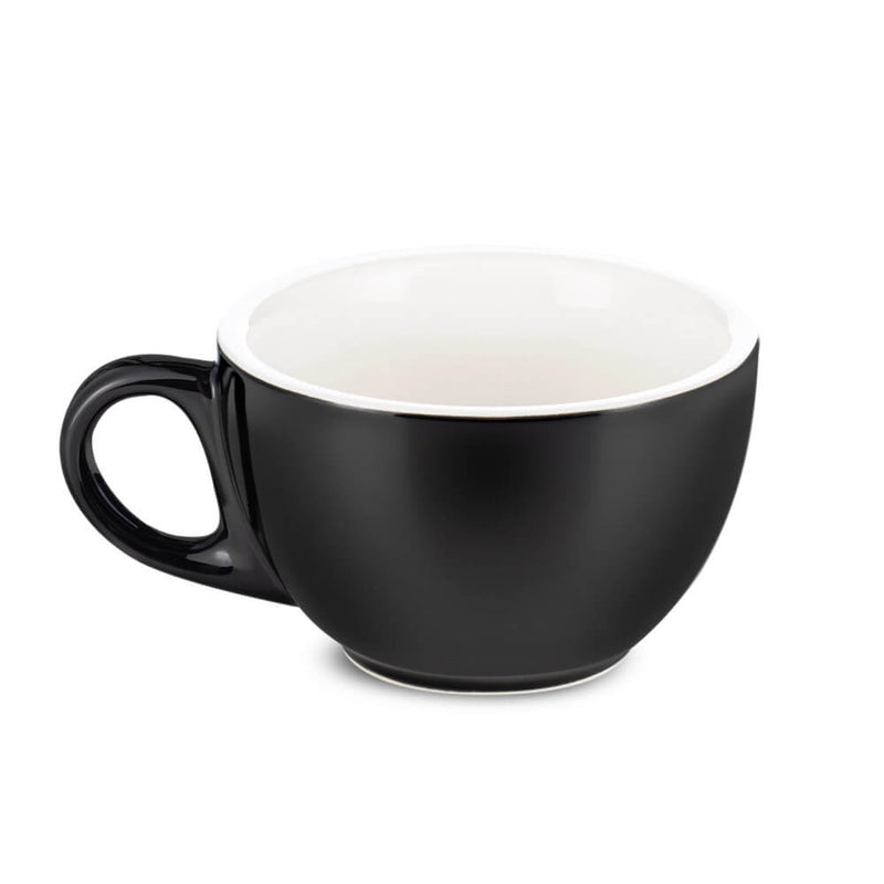 black cappuccino cup and saucer set