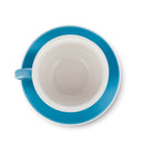 blue cappuccino cup and saucer set