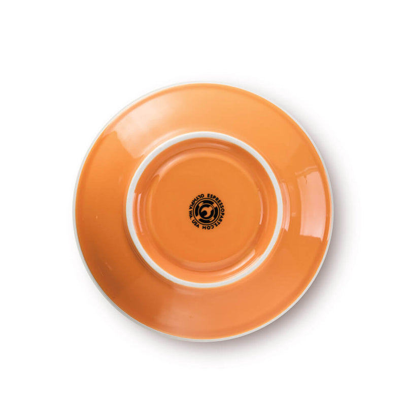 orange cappuccino cup and saucer set