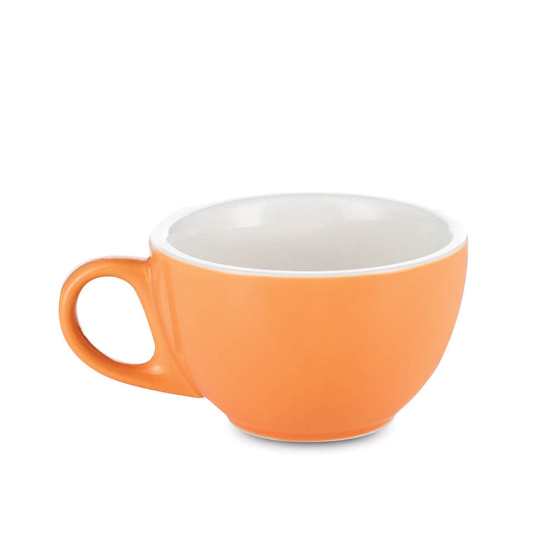 orange cappuccino cup and saucer set