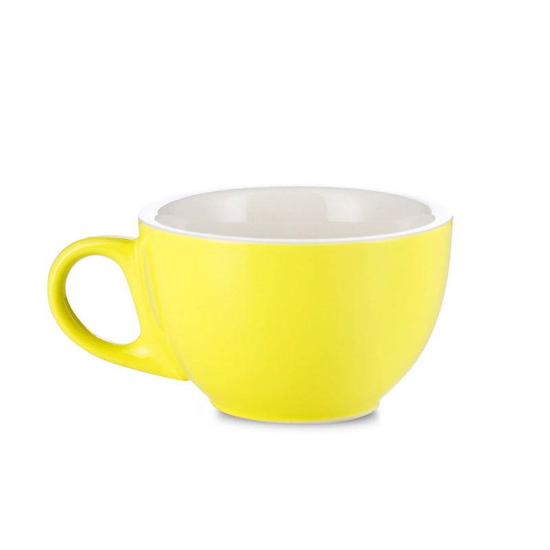 6 ounce yellow cappuccino cup and saucer