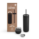 carter 2 in 1 chill water bottle set black