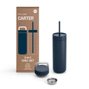 carter 2 in 1 chill water bottle set stone blue