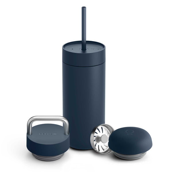 carter 3 in one lid system stone blue water bottle