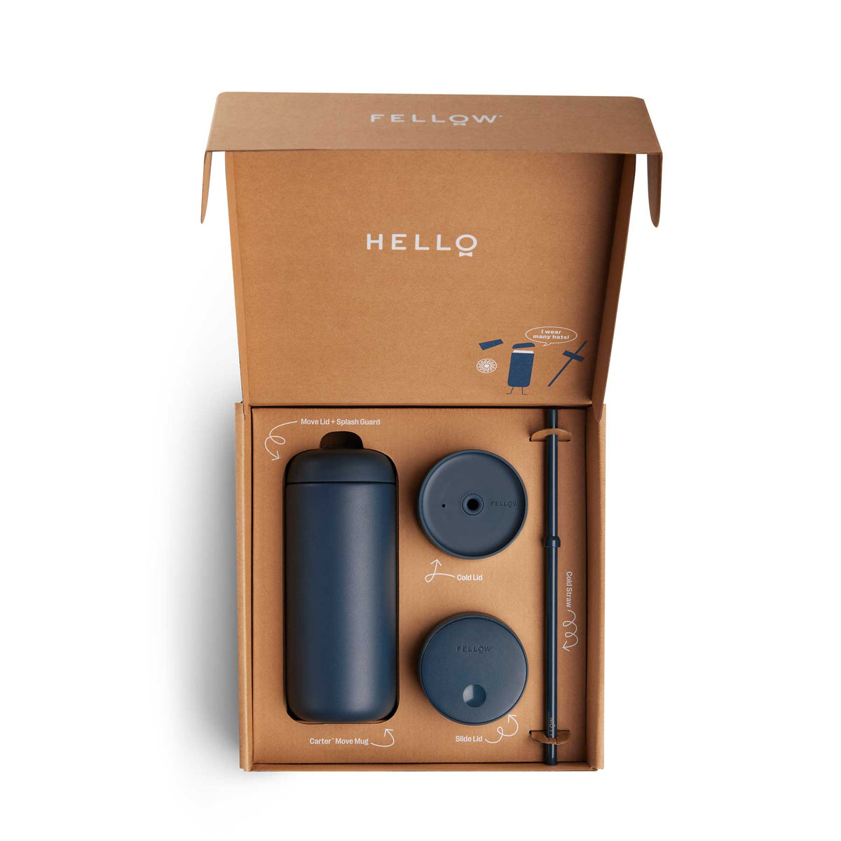 Fellow Carter Travel Mug with 3-in-1 Lid System - Stone Blue
