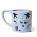 blue cat art diner mug