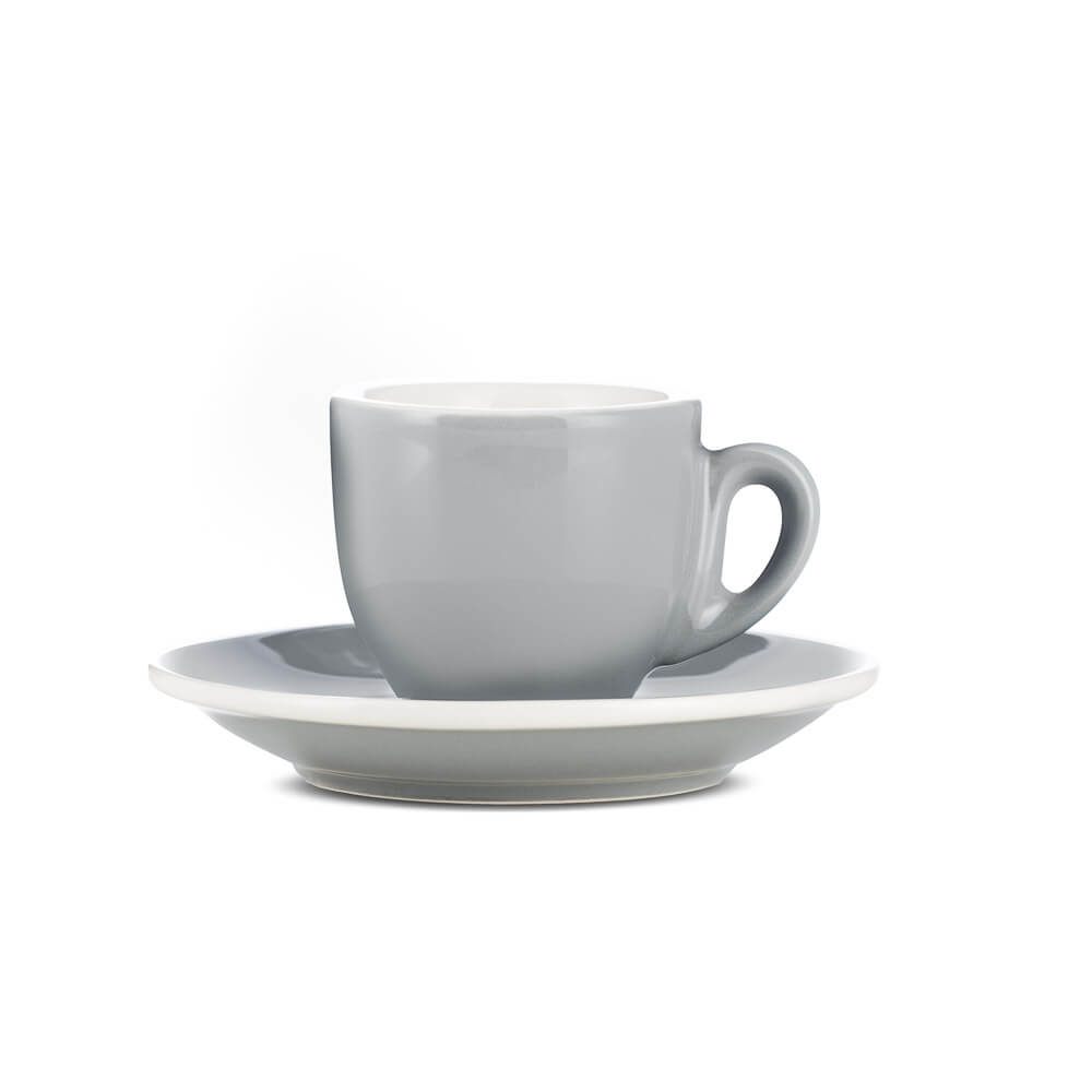 Espresso Parts Porcelain Espresso Cup & Saucer - Gray (2oz/70ml)