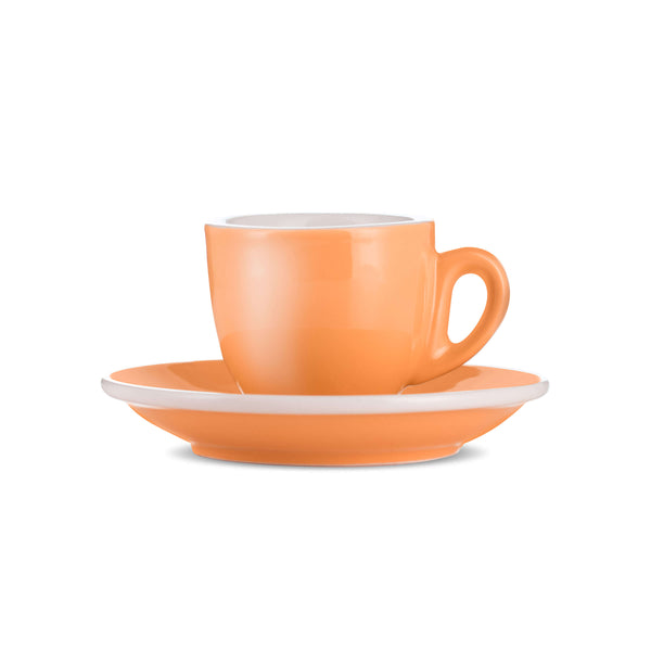 orange espresso cup and saucer set