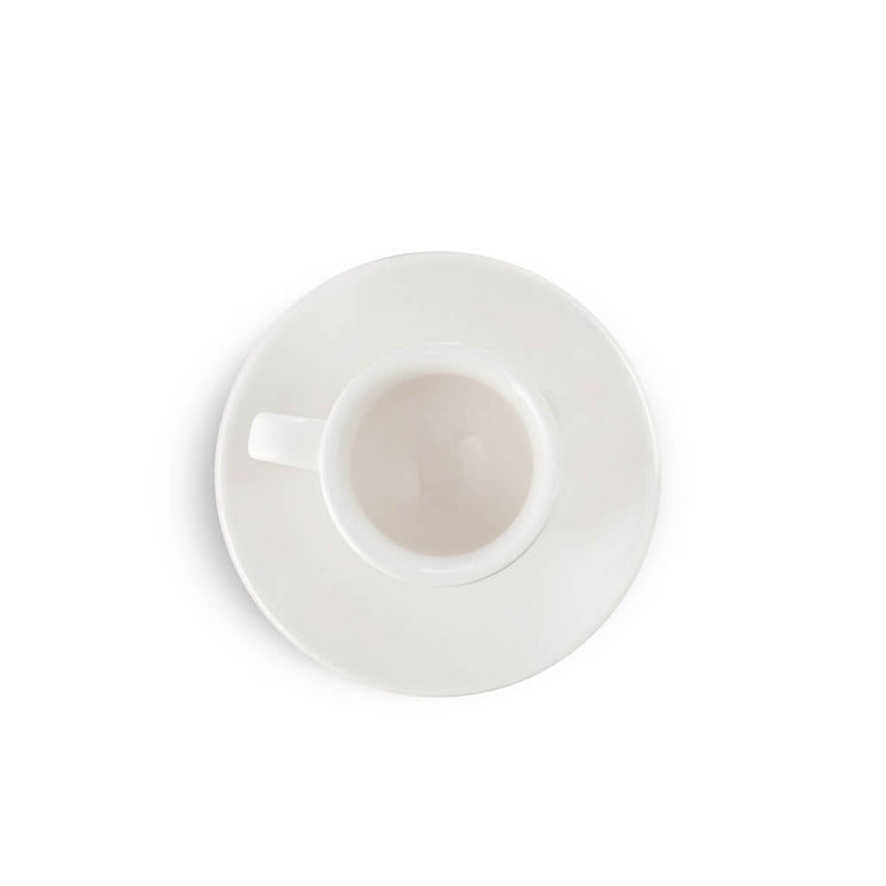 white 2 ounce espresso cup and saucer