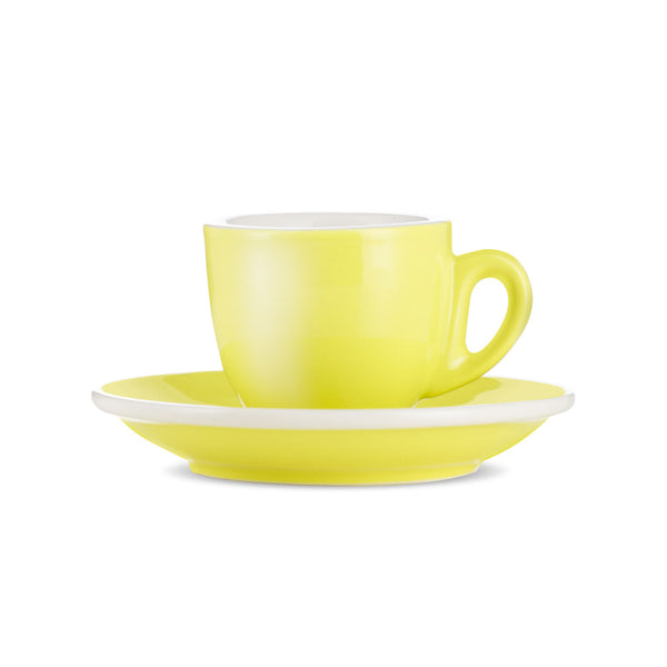 yellow espresso cup and saucer