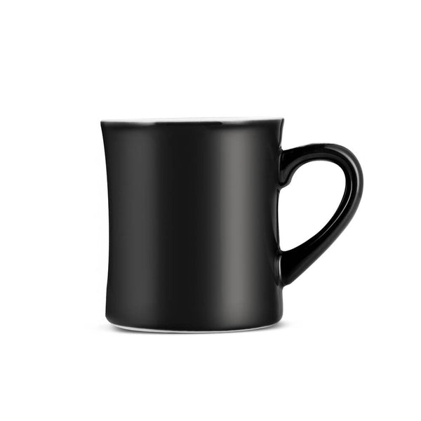 black porcelain diner mug