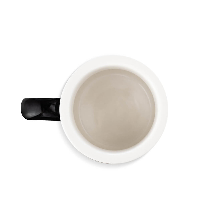 black porcelain diner mug