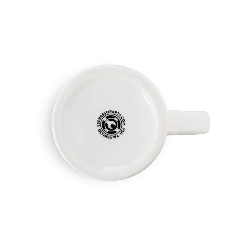 white porcelain diner mug