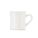 white porcelain diner mug