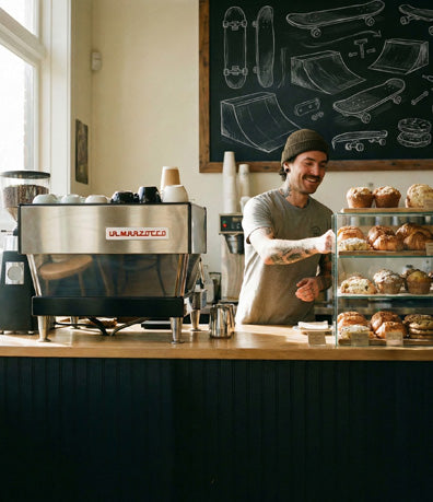 barista in a small cafe