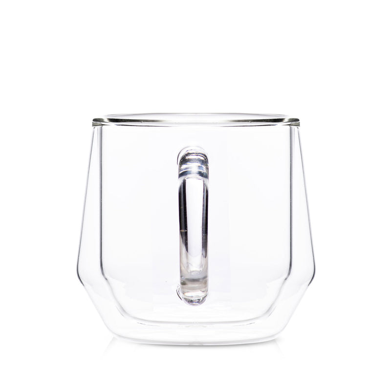 hearth 8oz clear glass mug with handle