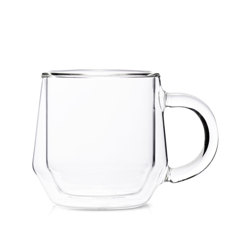 hearth 8oz clear glass mug with handle