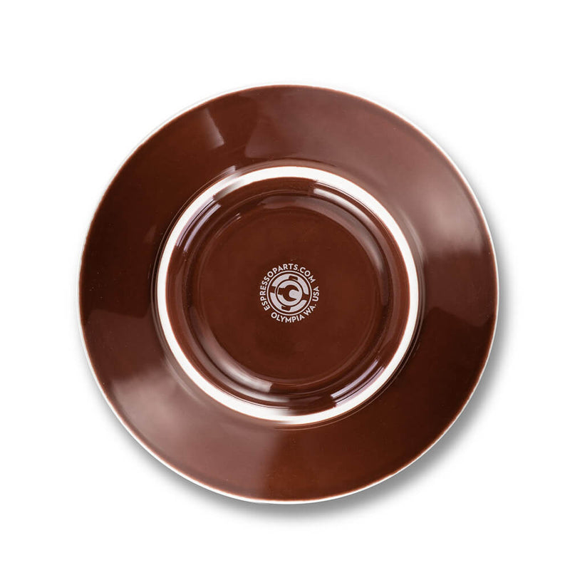 brown 12 ounce latte cup and saucer set