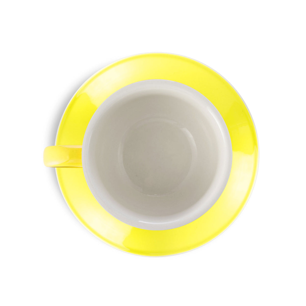 Porcelain Latte Cup & Saucer - Yellow (12oz/355ml)