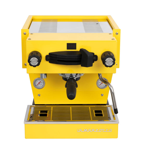 yellow linea mini espresso machine