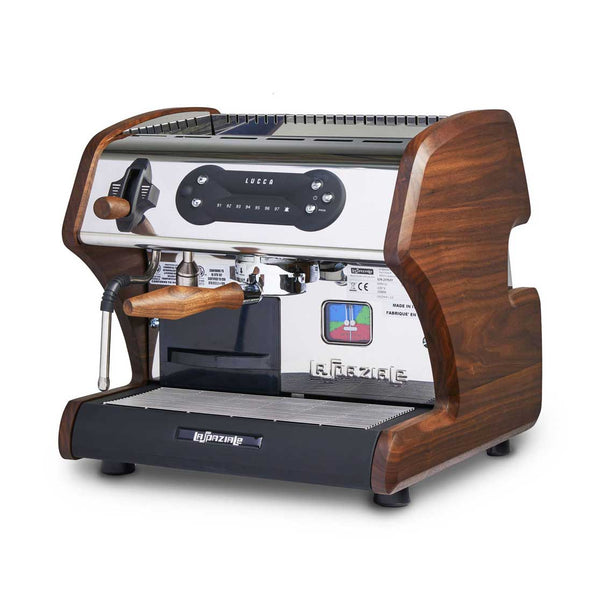 lucca mini home espresso machine walnut