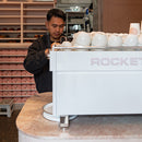 rocket espresso two group doppia espresso machine in white