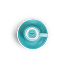 teal egg shaped espresso cup and saucer